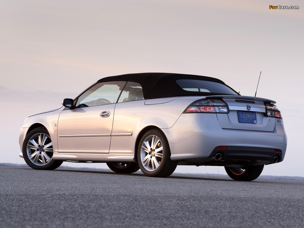 Saab 9-3 Aero Convertible US-spec 2008–11 wallpapers (1024 x 768)