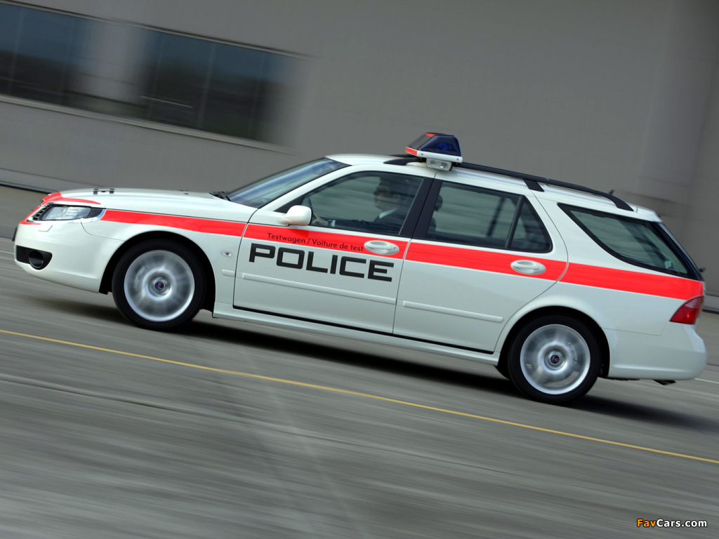 Saab 9-5 SportCombi Police 2005–10 images (1024 x 768)