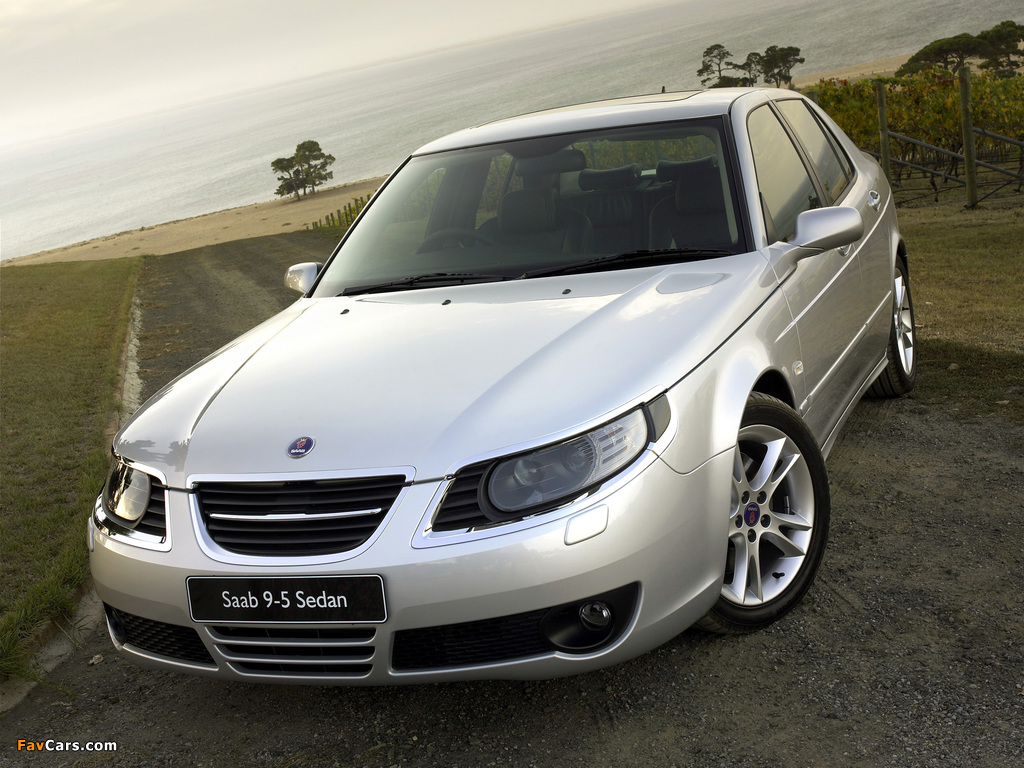 Saab 9-5 Aero Sedan UK-spec 2005–09 wallpapers (1024 x 768)