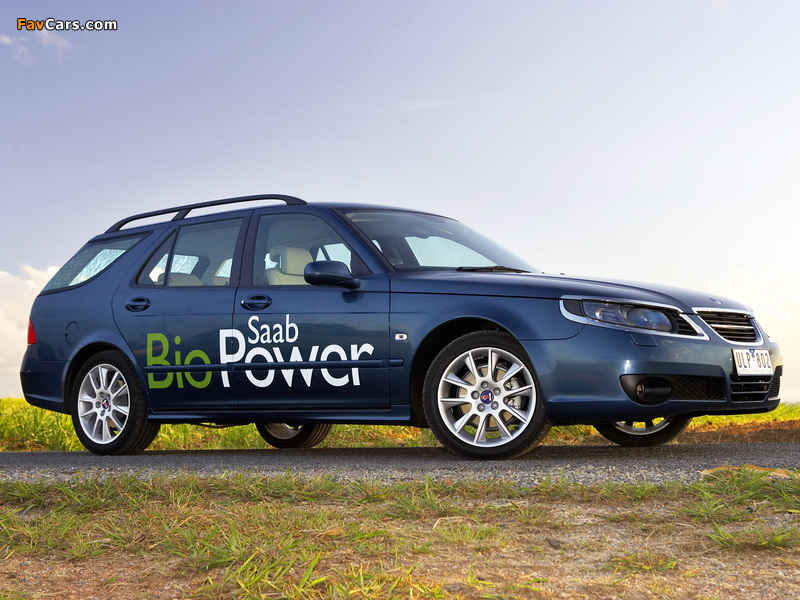 Saab 9-5 BioPower SportCombi 2008–10 wallpapers (800 x 600)