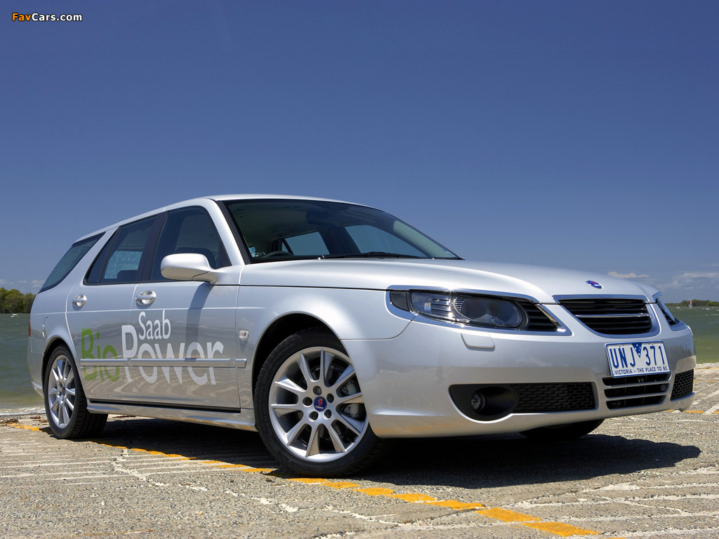 Saab 9-5 BioPower SportCombi 2008–10 wallpapers (1024 x 768)