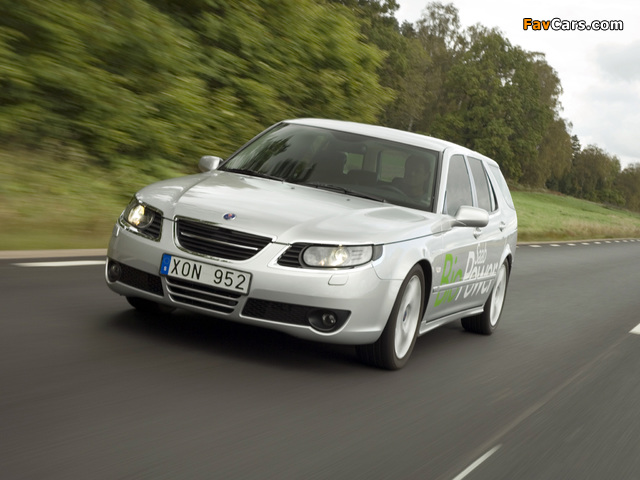 Saab 9-5 BioPower SportCombi 2008–10 wallpapers (640 x 480)