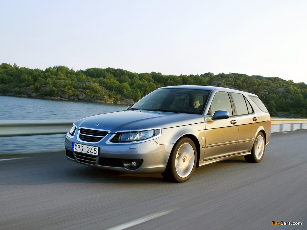 Saab 9-5 Aero SportCombi 2005–10 wallpapers (1024 x 768)