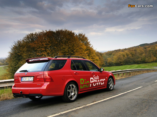 Saab 9-5 BioPower SportCombi 2008–10 wallpapers (640 x 480)