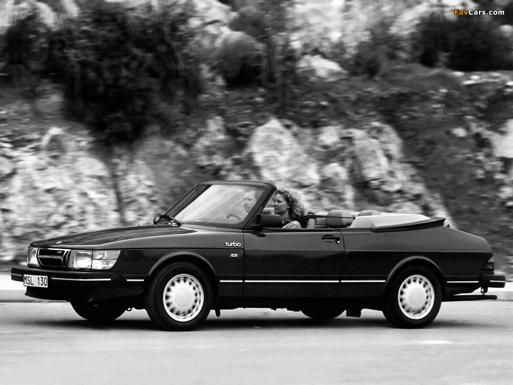 Saab 900 Turbo Convertible 1986–87 wallpapers (1024 x 768)