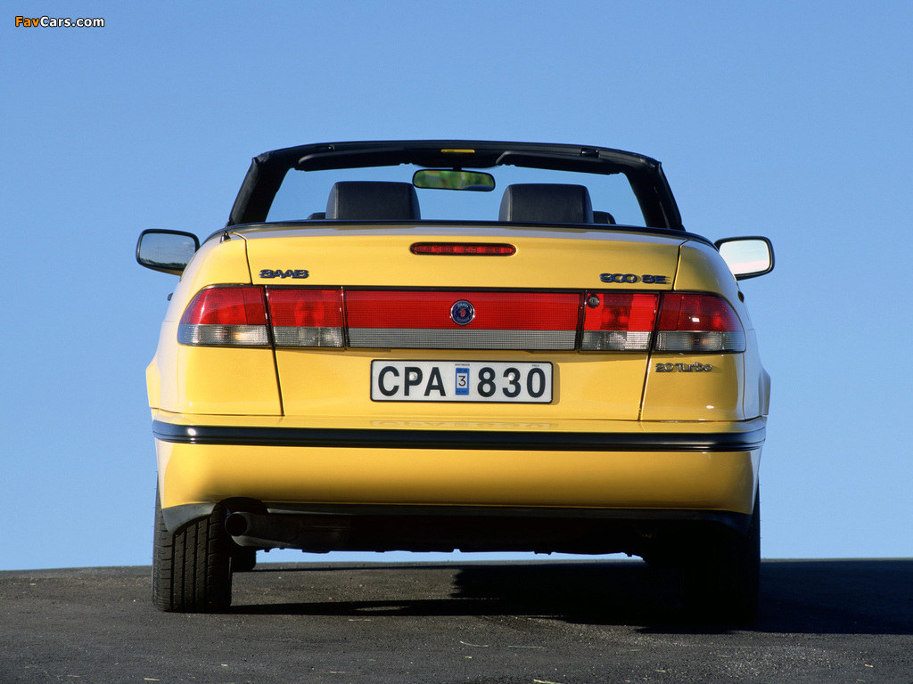 Saab 900 SE Turbo Convertible 1993–98 wallpapers (1024 x 768)