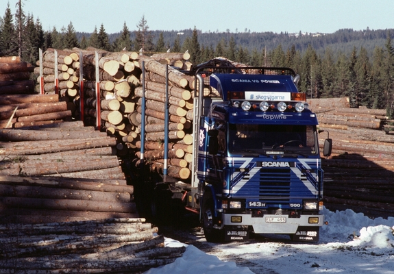 Scania 143H 500 6x2 Timber Truck 1988–95 wallpapers