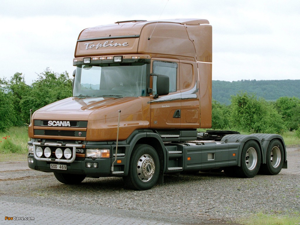 Photos of Scania T124 6x2 Topline 1995–2004 (1024 x 768)