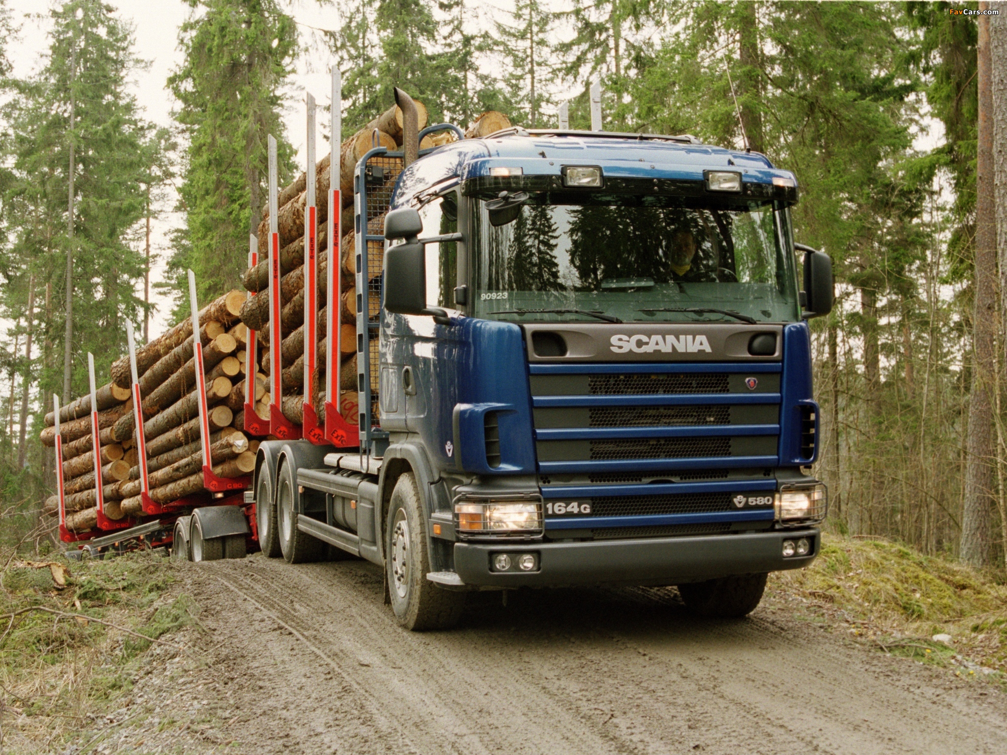 Scania R164GB 580 6x4 Timber Truck 1995–2004 photos (2048 x 1536)