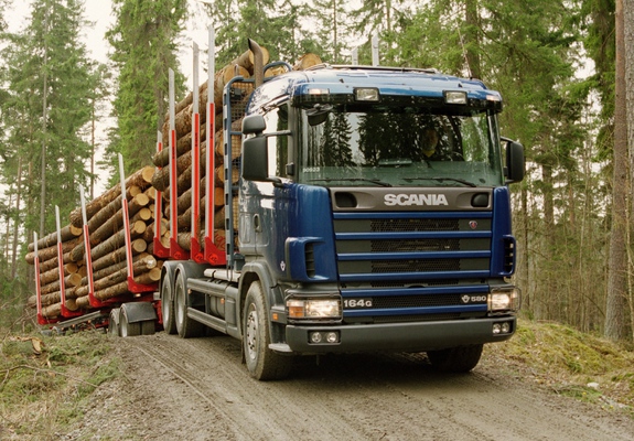 Scania R164GB 580 6x4 Timber Truck 1995–2004 photos