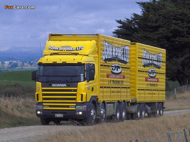 Scania R144G 530 8x4 NZ-spec 1995–2004 wallpapers (640 x 480)
