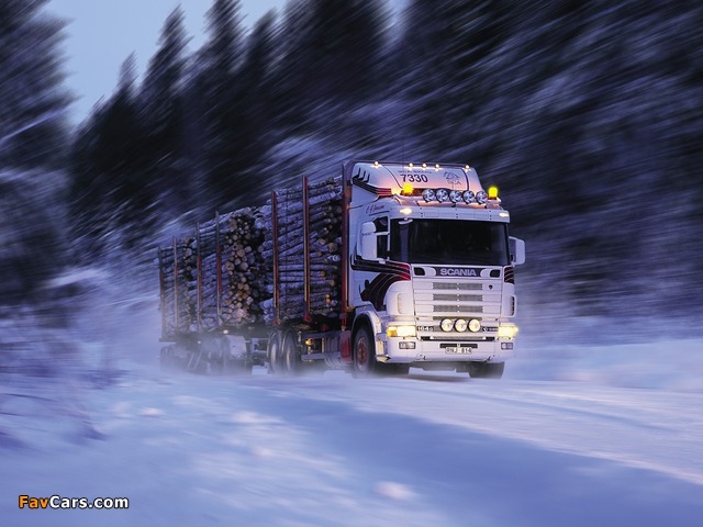 Scania R164G 480 6x4 Timber Truck 1995–2004 wallpapers (640 x 480)