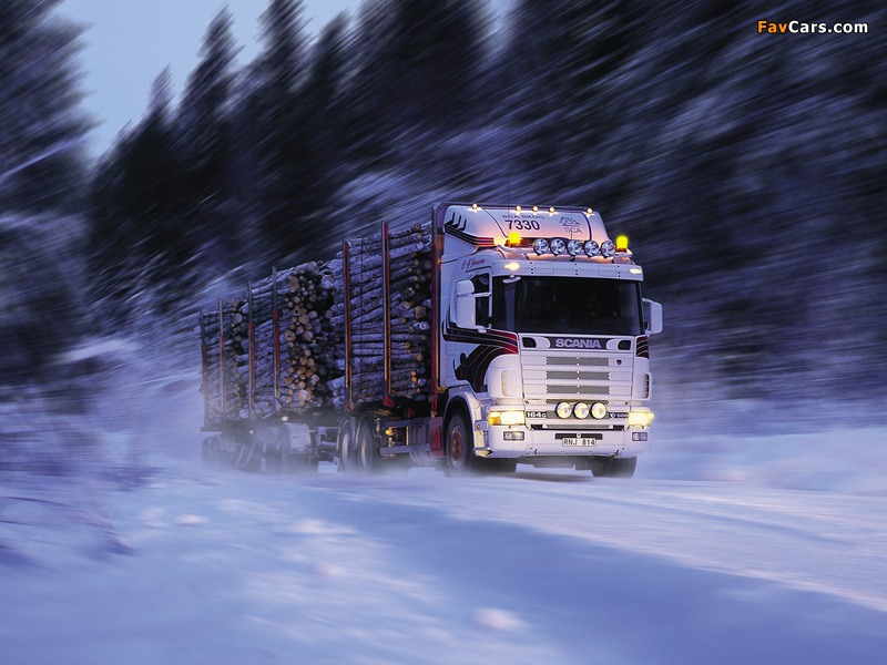 Scania R164G 480 6x4 Timber Truck 1995–2004 wallpapers (800 x 600)