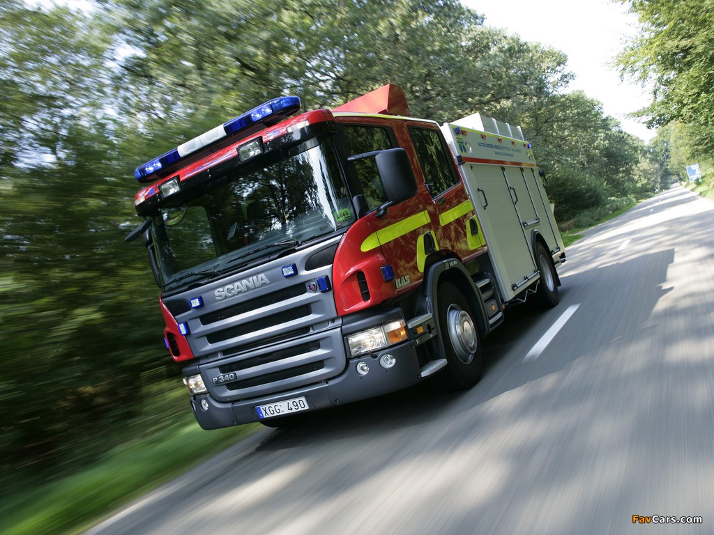 Scania P340 4x2 Crew Cab Fire Engine 2005–10 wallpapers (1024 x 768)