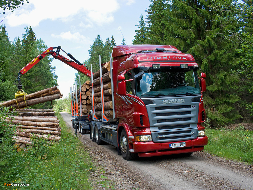 Images of Scania R620 6x4 Highline Timber Truck 2005–09 (1024 x 768)