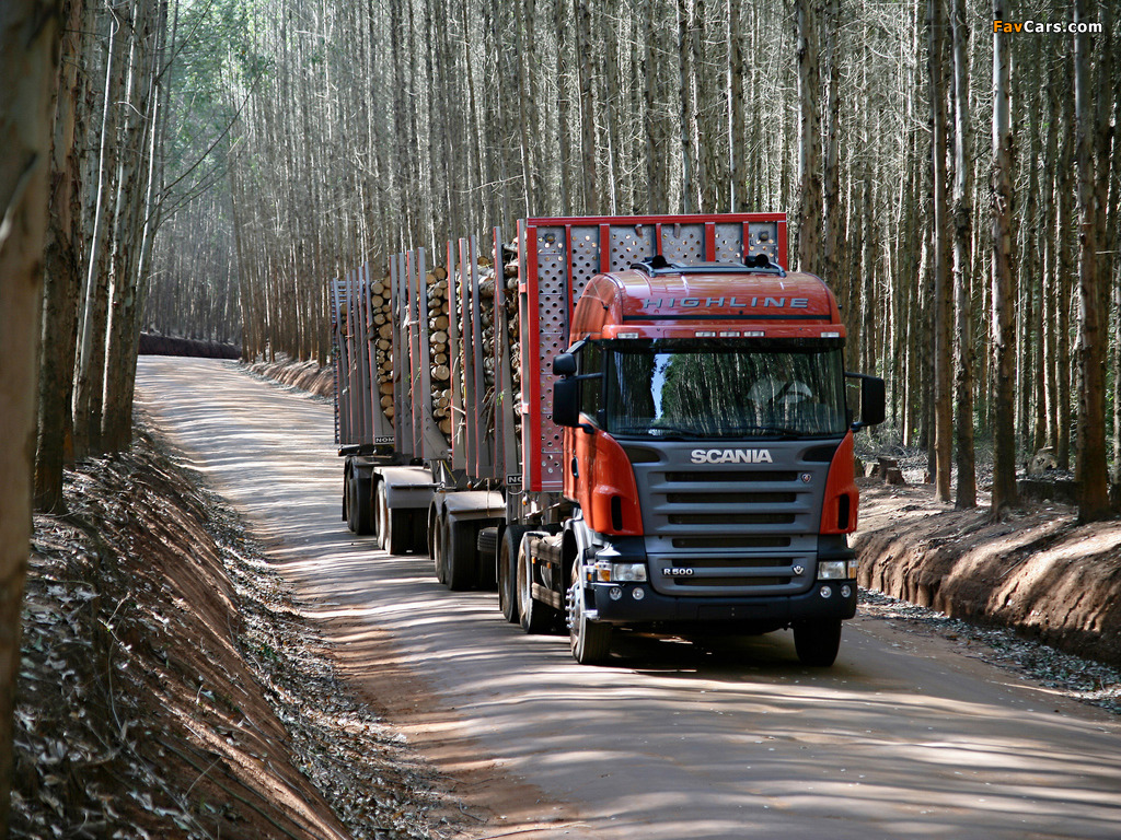 Photos of Scania R500 6x2 Highline Timber Truck 2004–09 (1024 x 768)