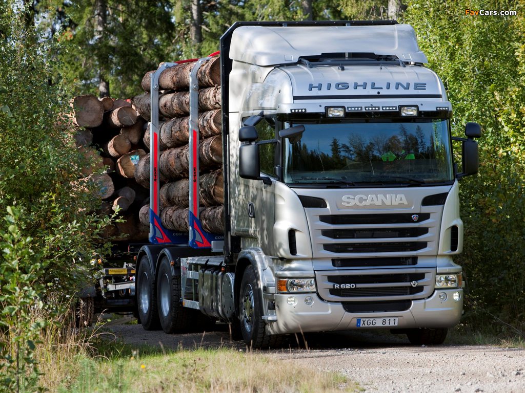 Photos of Scania R620 6x4 Highline Timber Truck 2009–13 (1024 x 768)