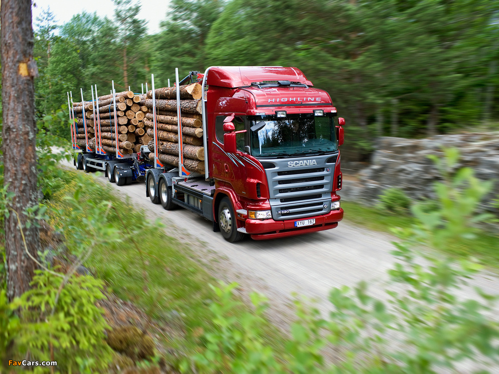 Scania R620 6x4 Highline Timber Truck 2005–09 wallpapers (1024 x 768)