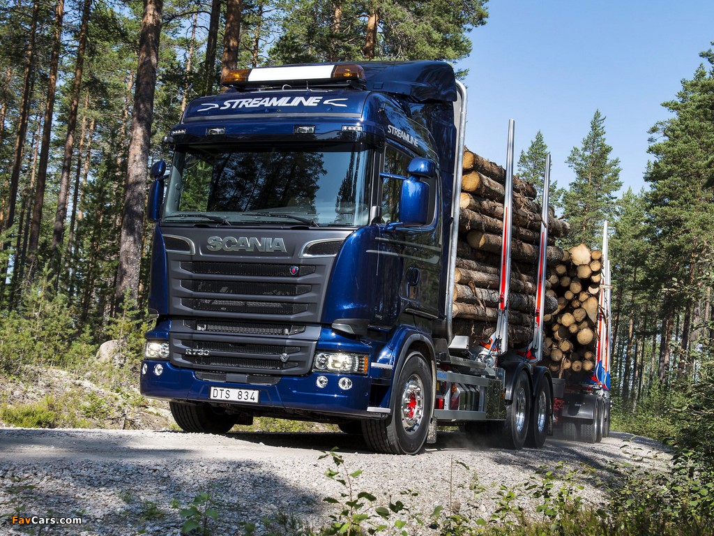 Scania R730 6x4 Streamline Highline Cab Timber Truck 2013 wallpapers (1024 x 768)