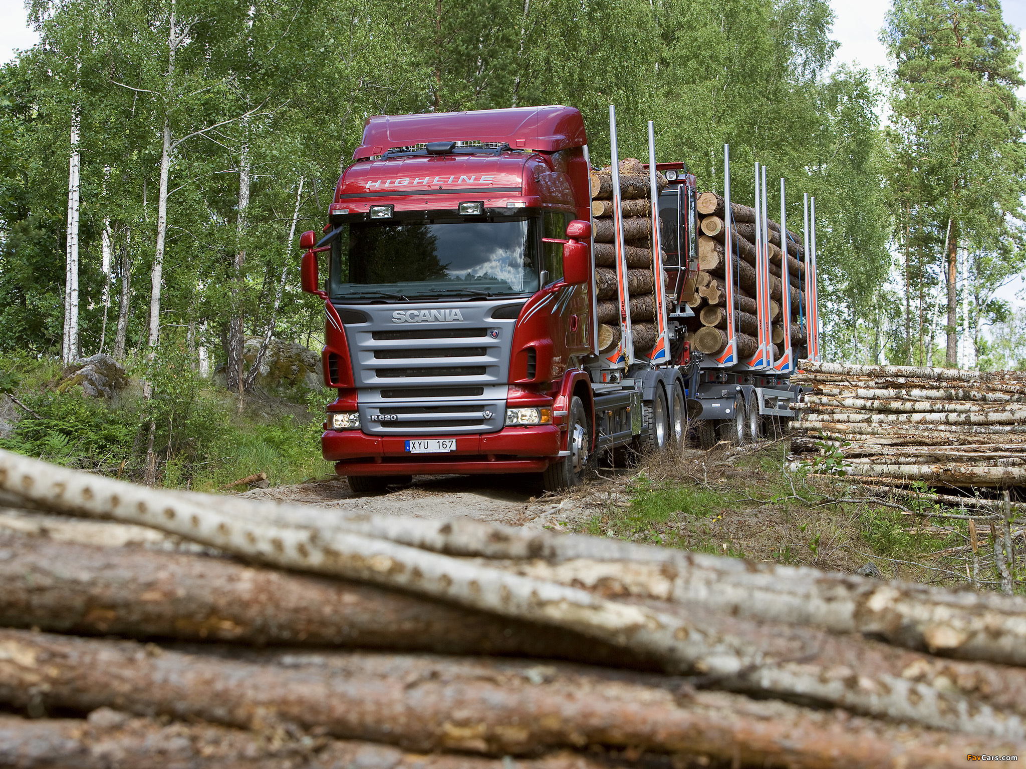 Scania R620 6x4 Highline Timber Truck 2005–09 wallpapers (2048 x 1536)