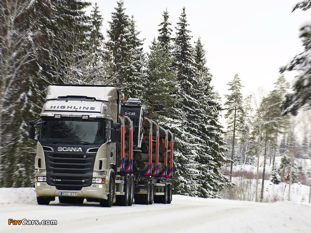 Scania R730 6x4 Highline Timber Truck 2010–13 wallpapers (640 x 480)