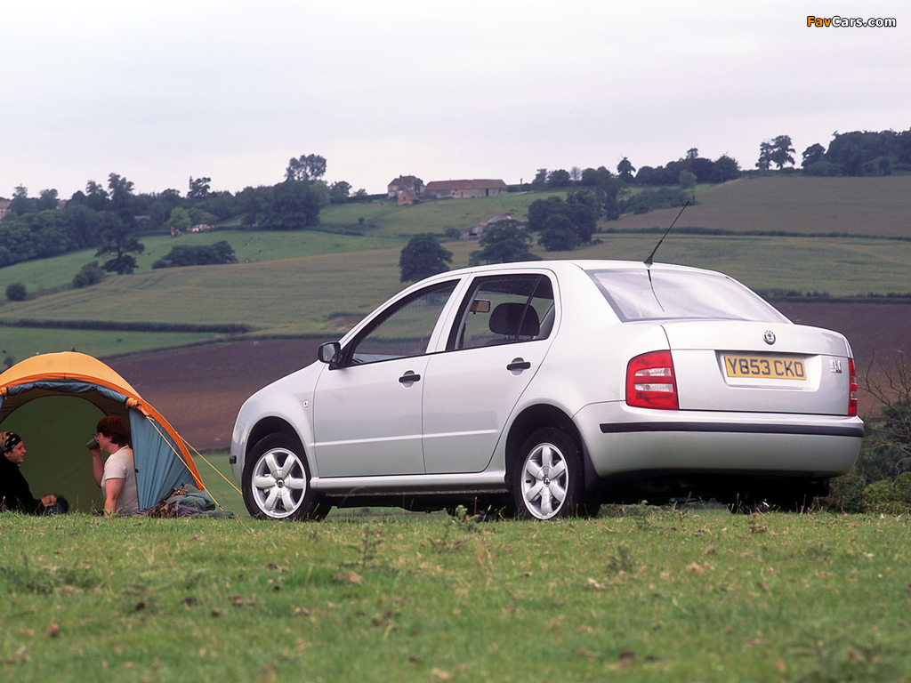 Škoda Fabia Sedan UK-spec (6Y) 2001–05 wallpapers (1024 x 768)