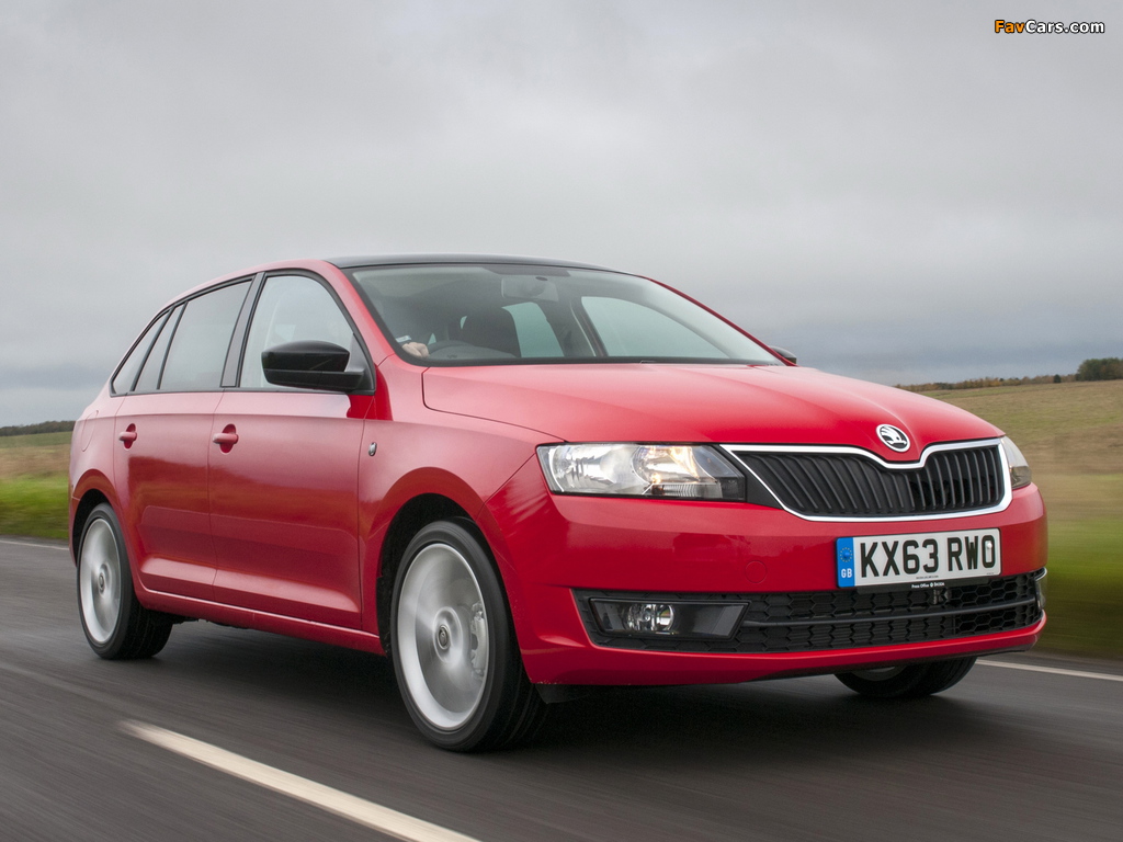 Škoda Rapid Spaceback UK-spec 2013 wallpapers (1024 x 768)