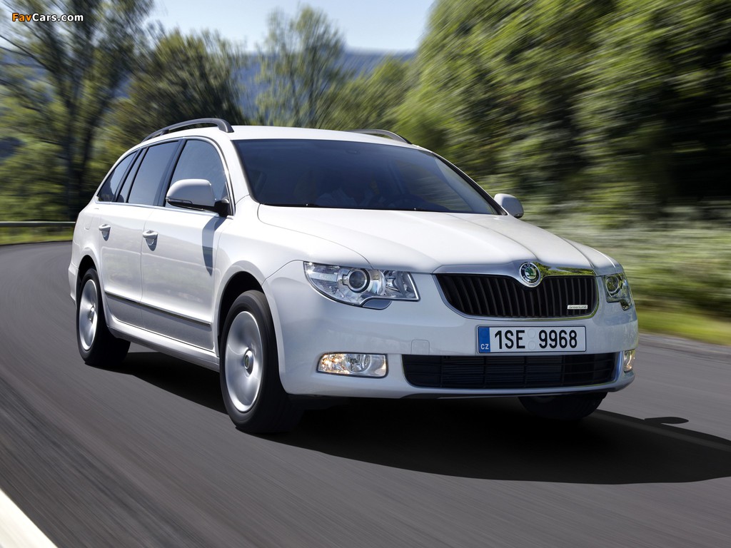 Škoda Superb Combi GreenLine 2009–13 wallpapers (1024 x 768)