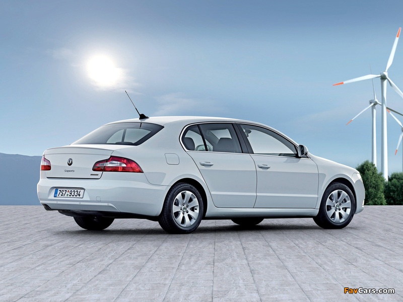 Škoda Superb GreenLine 2009–13 wallpapers (800 x 600)