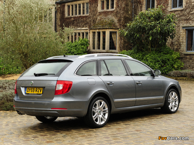 Škoda Superb Combi UK-spec 2009–13 wallpapers (640 x 480)