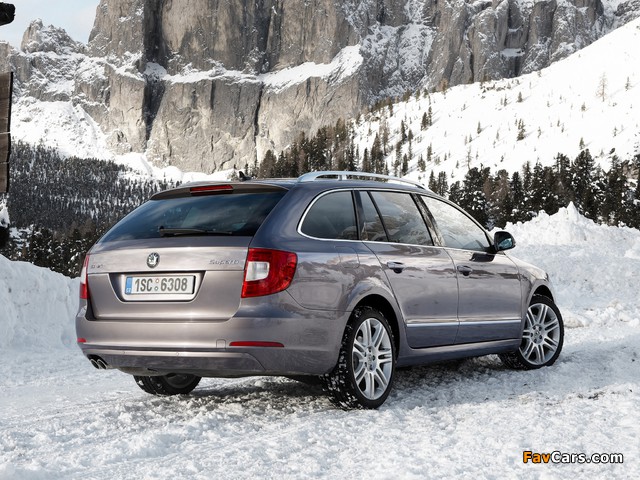 Škoda Superb Combi 4x4 2010–13 wallpapers (640 x 480)