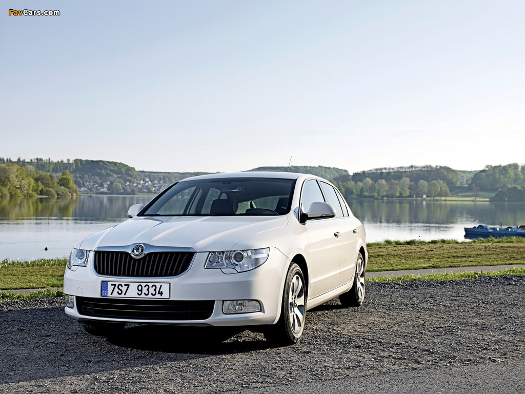 Škoda Superb GreenLine 2009–13 wallpapers (1024 x 768)