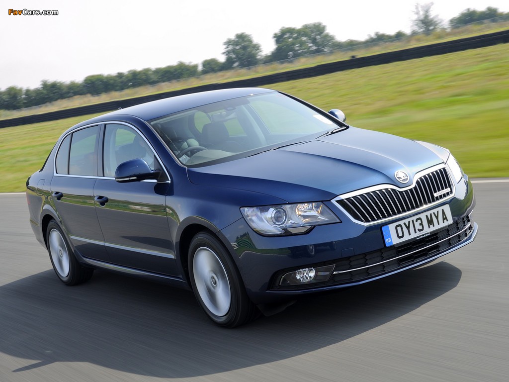 Škoda Superb GreenLine UK-spec 2013 wallpapers (1024 x 768)