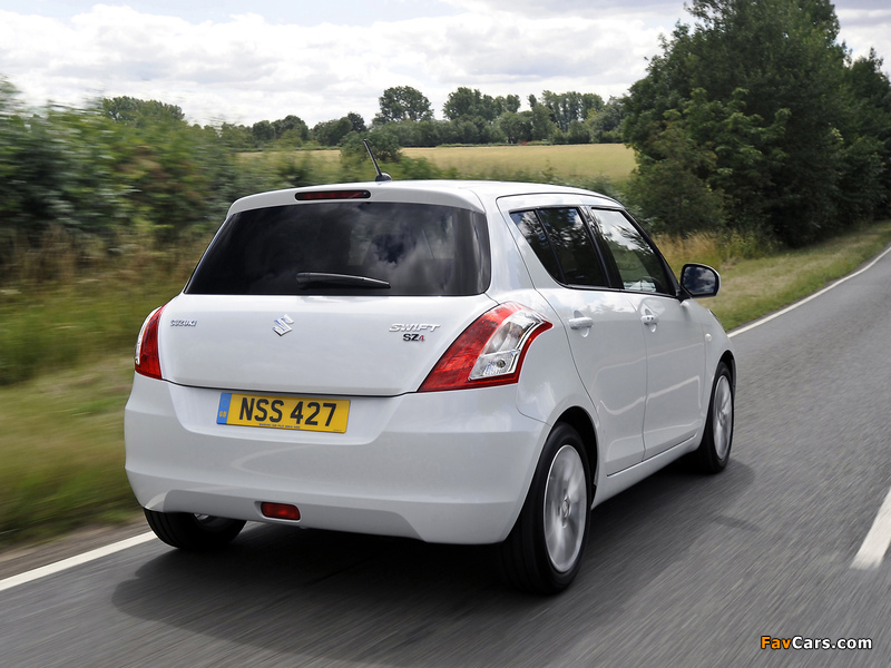 Suzuki Swift 5-door UK-spec 2010–13 wallpapers (800 x 600)