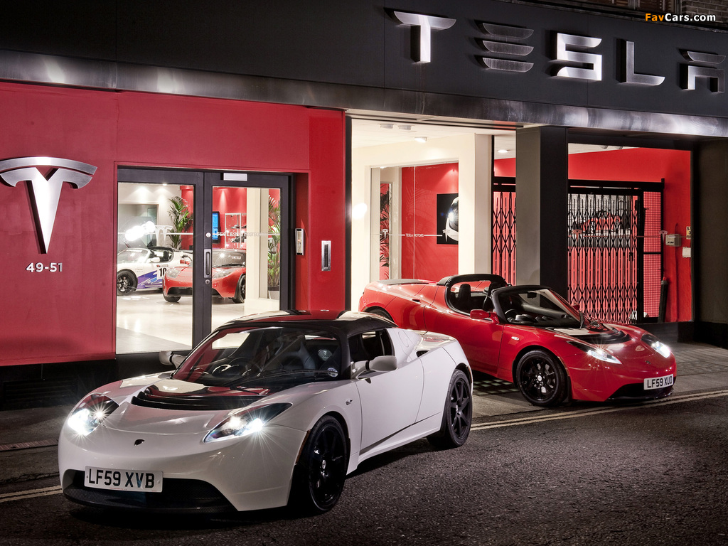 Tesla Roadster Sport UK-spec 2009–10 wallpapers (1024 x 768)