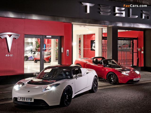 Tesla Roadster Sport UK-spec 2009–10 wallpapers (640 x 480)