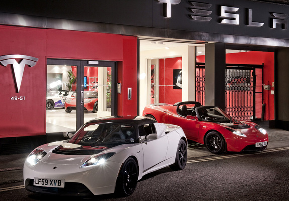 Tesla Roadster Sport UK-spec 2009–10 wallpapers