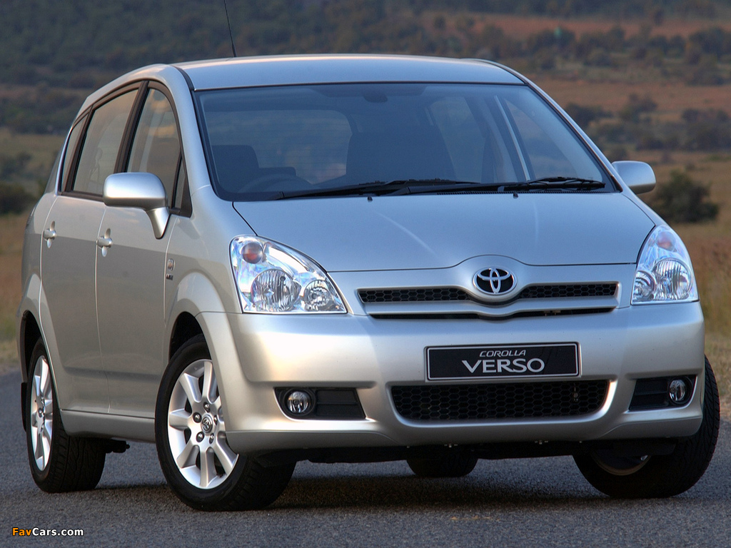 Pictures of Toyota Corolla Verso ZA-spec 2004–09 (1024 x 768)