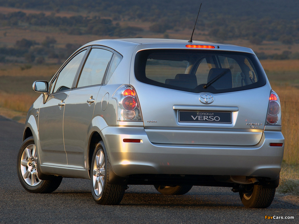 Pictures of Toyota Corolla Verso ZA-spec 2004–09 (1024 x 768)