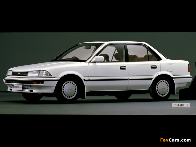 Photos of Toyota Corolla Sedan JP-spec 1987–91 (640 x 480)