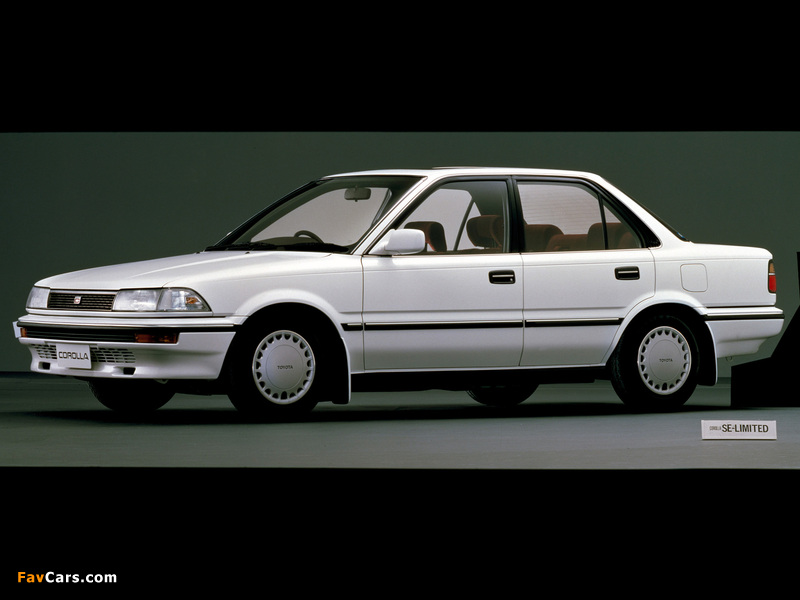 Photos of Toyota Corolla Sedan JP-spec 1987–91 (800 x 600)