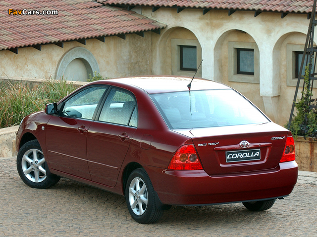 Photos of Toyota Corolla Sedan ZA-spec 2004–07 (640 x 480)
