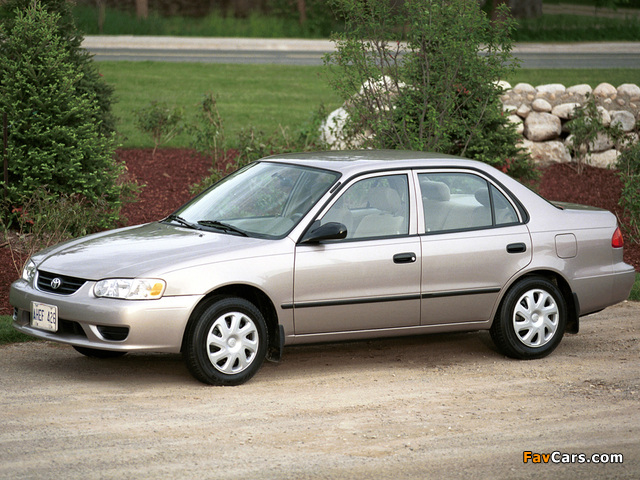 Pictures of Toyota Corolla Sedan US-spec 2001–02 (640 x 480)