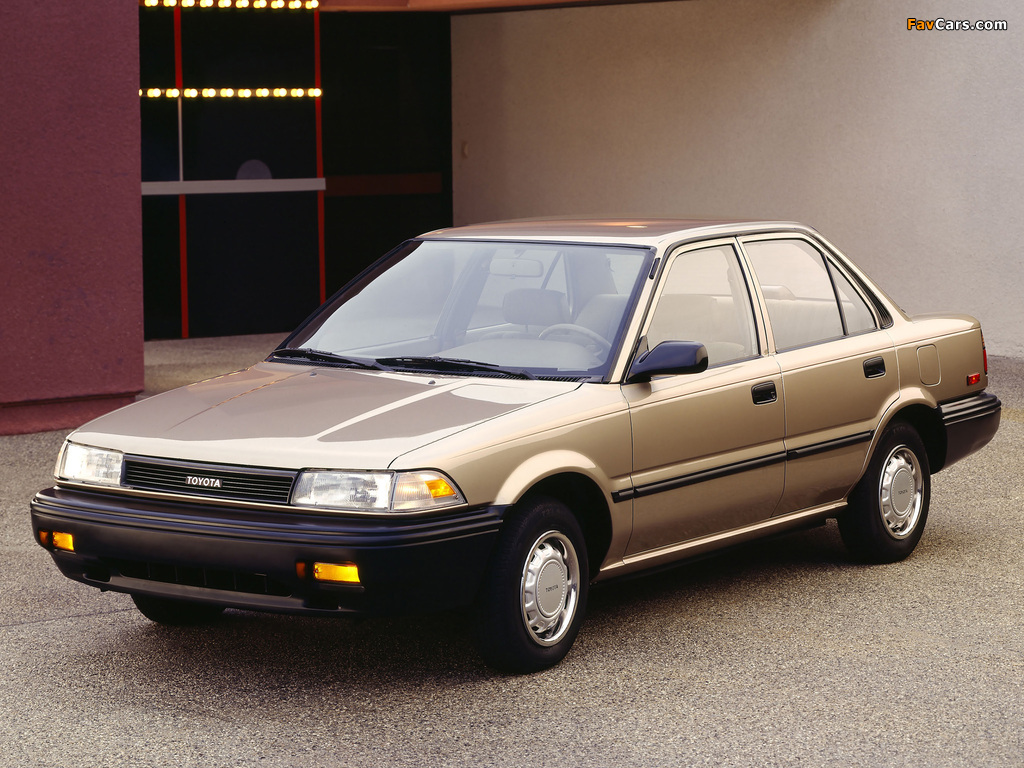 Toyota Corolla Sedan Deluxe US-spec 1987–91 photos (1024 x 768)