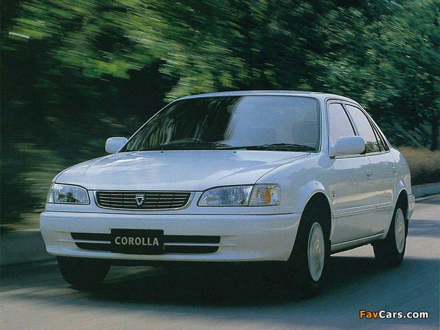 Toyota Corolla Sedan JP-spec 1997–2000 photos (640 x 480)