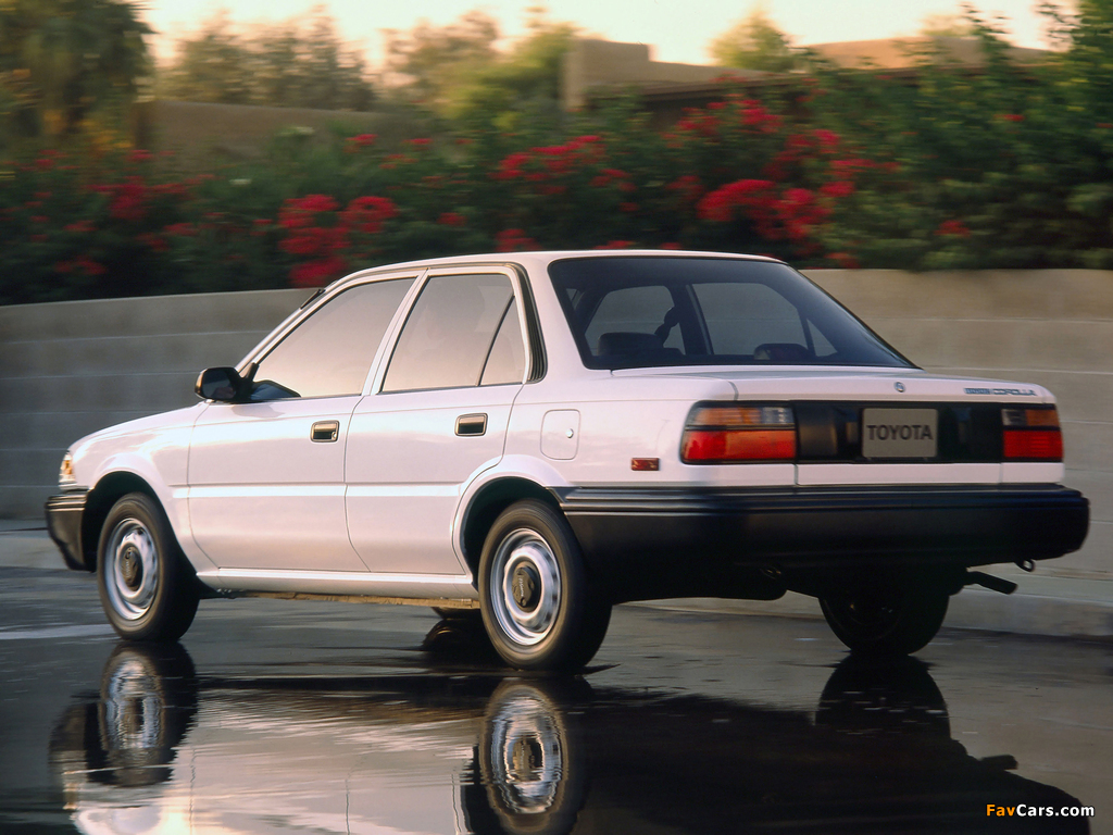 Toyota Corolla Sedan Deluxe US-spec 1987–91 wallpapers (1024 x 768)