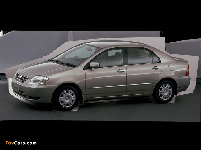 Toyota Corolla Sedan JP-spec 2000–04 wallpapers (640 x 480)