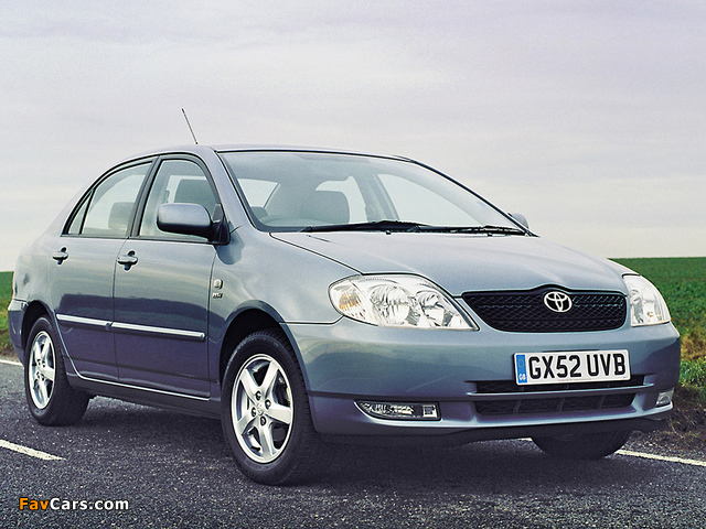 Toyota Corolla Sedan UK-spec 2001–04 wallpapers (640 x 480)