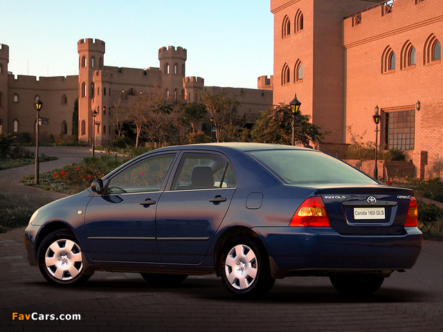 Toyota Corolla Sedan ZA-spec 2001–04 wallpapers (640 x 480)