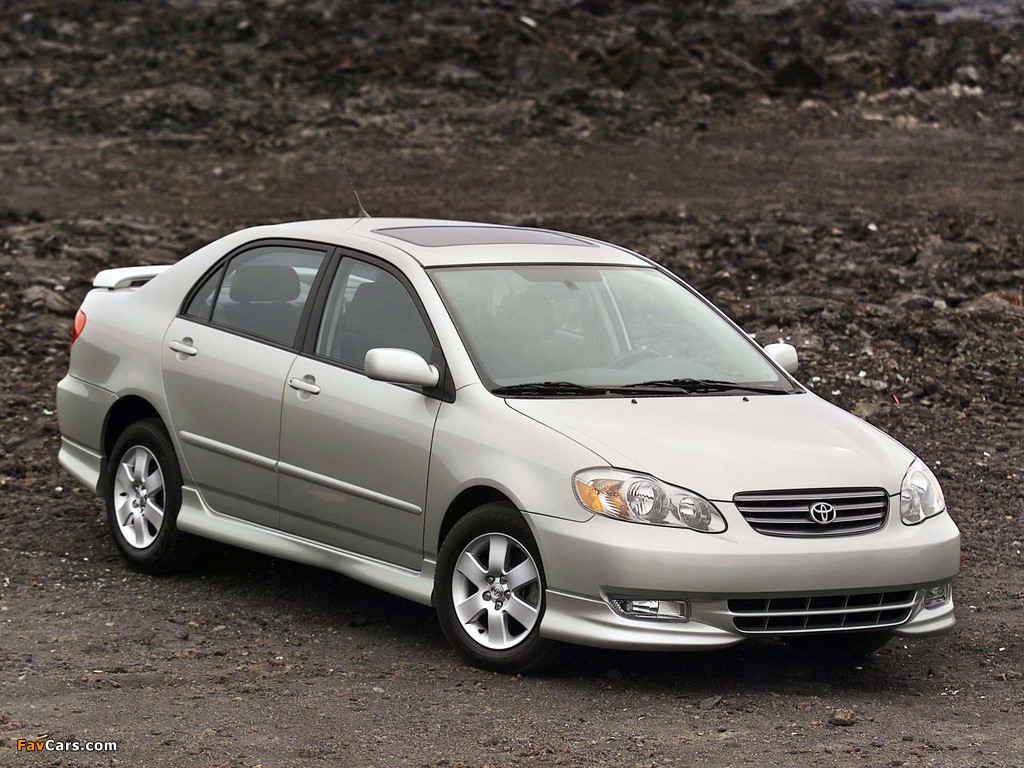 Toyota Corolla S US-spec 2002–08 wallpapers (1024 x 768)